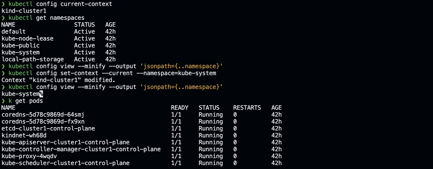 Change context with kubectx