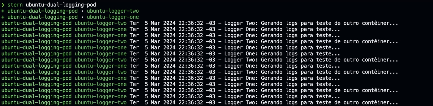 Visualizando logs com stern